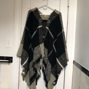 Cotton Fringe Shawl Poncho